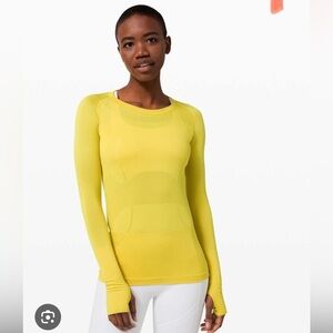 Long Sleeve Lululemon swiftly crew cropped soleil